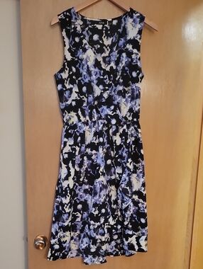 Apt. 9 Blue & Black Floral Sleeveless Dress